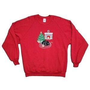 Vintage Jeerzes 90s Dog Christmas Sweater Crewneck‎ Ugly Christmas Sweatshirt